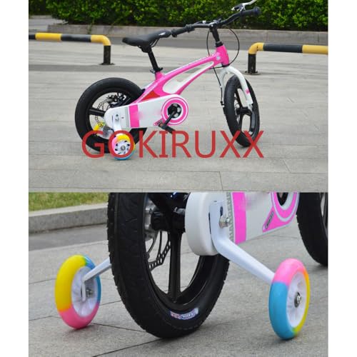 1 par de ruedas de entrenamiento para bicicletas infantiles de 12, 14, 16, 18 y 20 pulgadas, con timbre y decoraciones, estabilizadores universales para bicicletas, ruedas auxiliares para niños y niñas (verde, 12 pulgadas) miniatura 5