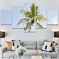 SIGNWIN 5 Panel Canvas Wall Art Tree Against Sky III for Home Decorations Ready to Hang - 60