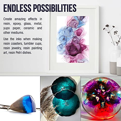 U.s. Art Supply 48 Color Alcohol Ink Set - Huge 30Ml Triple Sized 1-Oz Bottles - Includes 4-Oz Blender & 30 Swabs - Vibrant Highly Concentrated Pigment Dye Paint For Epoxy Resin Art Painting & Crafts #TOP5