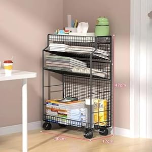 Zhqzxc SR6 Kompakter Büro-Bücherwagen mit Rollen