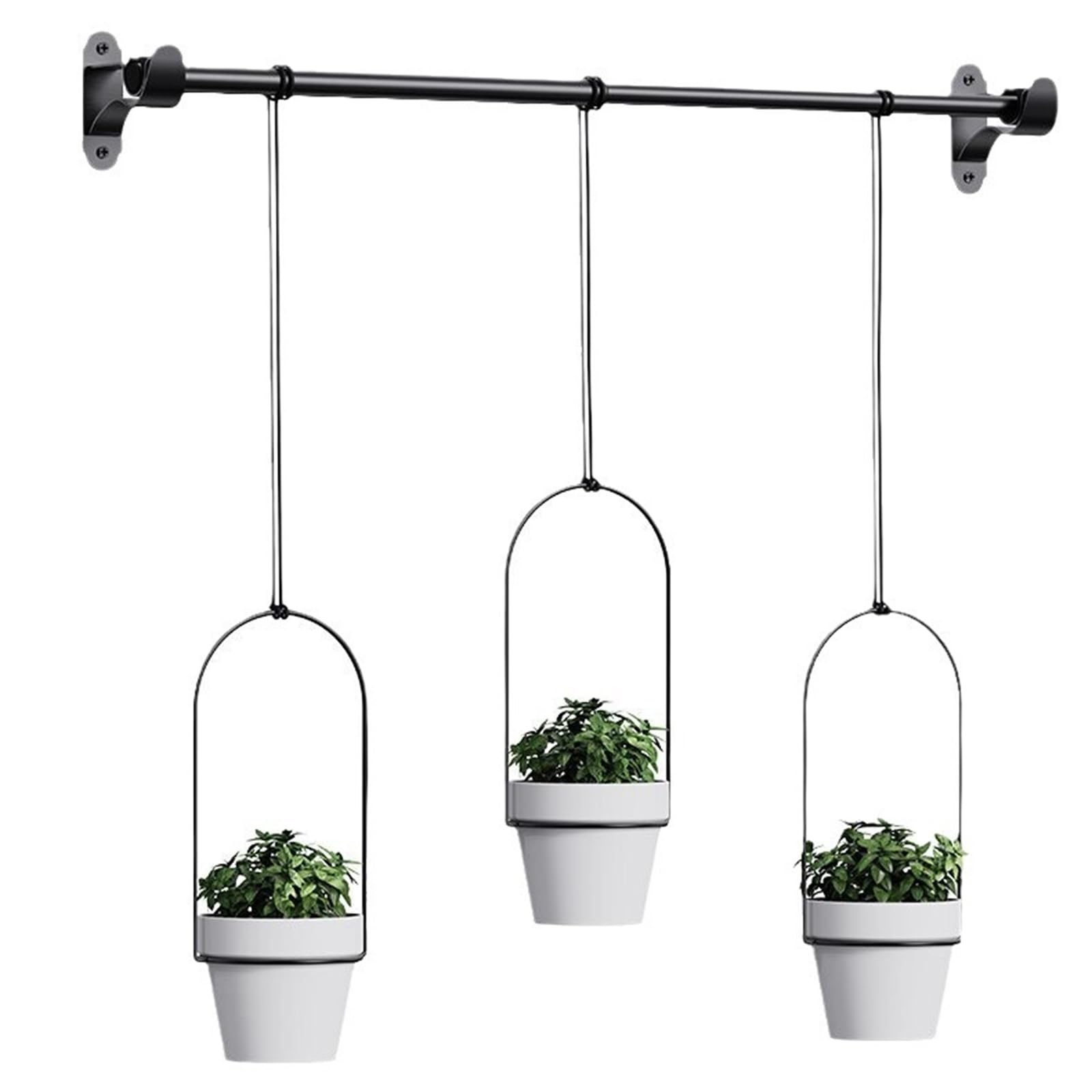Wall Mount Hanging Planter for Indoor Garden Decor Adjustable Indoor Adjustable Art Flowers Basket Wall Detachable Hanging for Decor Track Garden Window Flexible Flower Planter Set Container with