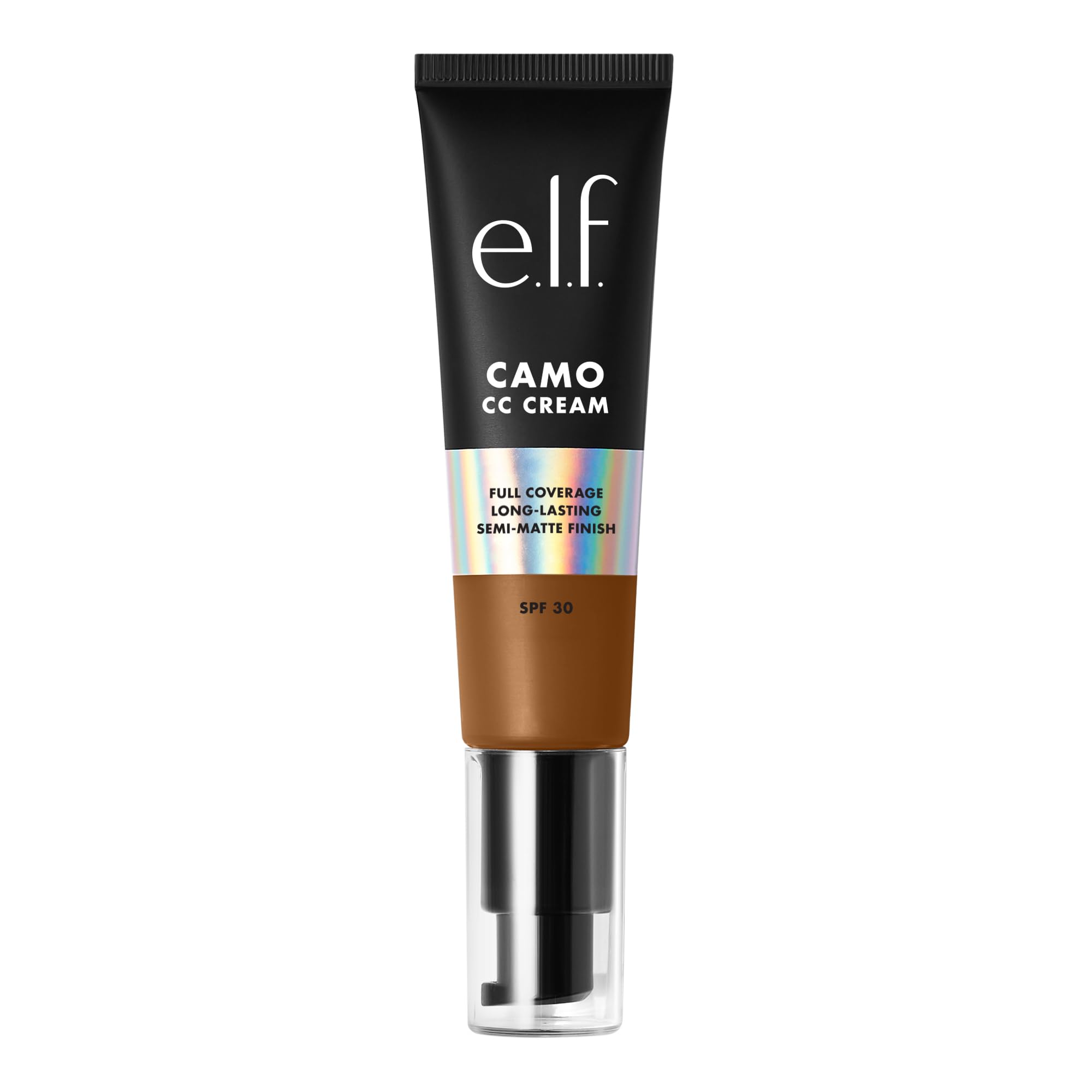 e.l.f. Camo CC Cream, SPF 30 Color-Correcting Medium-To-Full Coverage Face Foundation, Delivers An Airbrushed Finish, Vegan & Cruelty-Free, Deep 530 W