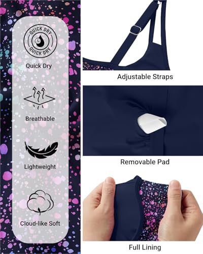 Image of Womens Flowy Tankini Tops Only - Modest Bathing Suit Loose Fit Swimsuit Swim Tops No Bottom 2025 (Available in Plus)