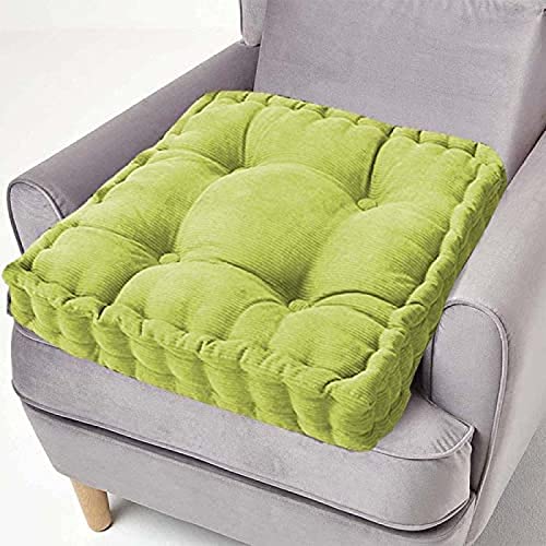 快適なシートクッション ソファシートクッション アームチェアパッド 厚さ10cm コットン スクエアチェアクッション 屋内 屋外 自宅 車 オフィス用,緑,45×45×10cm