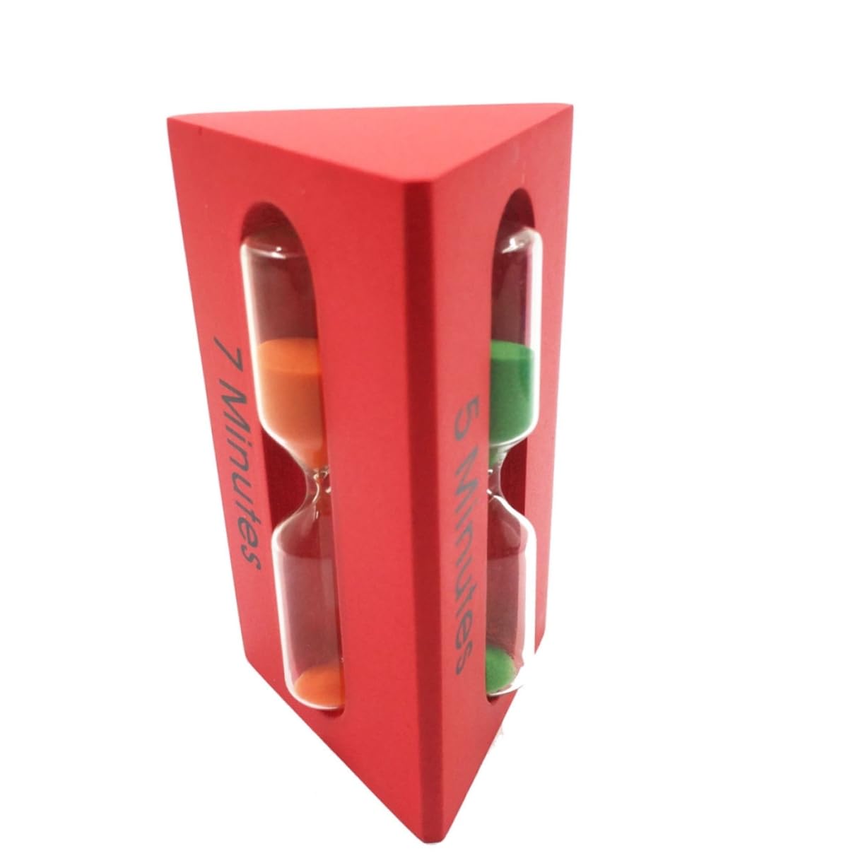 TOPBATHY Reloj De Arena Triangular Rojo De 3 Piezas para Juegos De Cocina Ejercicio Madera Temporizador De 3/5/7 Minutos