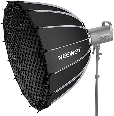 NEEWER 33inch/85cm Parabolic Softbox Quick Set up Quick Folding, ...