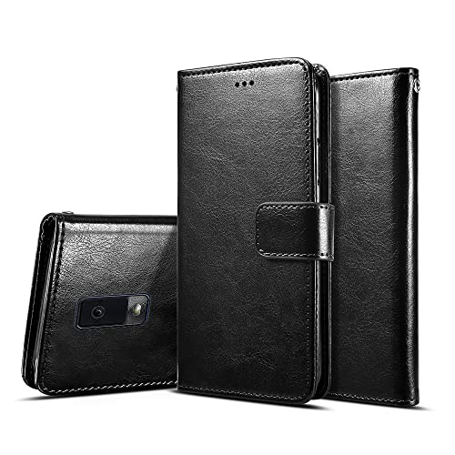 For Blu View 3 Case, For Blu View 3 B140Dl Wallet Case, With Screen Protector,Pu Leather Wrist Strap Card Slots Shockproof Protective Flip Cover Phone Case For Blu View 3 B140Dl, Black #TOP3