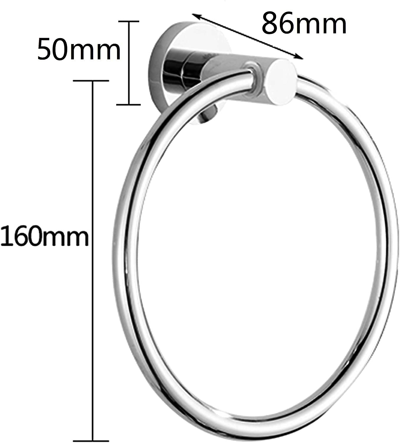 Lerkely Toallero de acero inoxidable, 16 cm, forma redonda, soporte para toallas de pared (clásico), color plateado