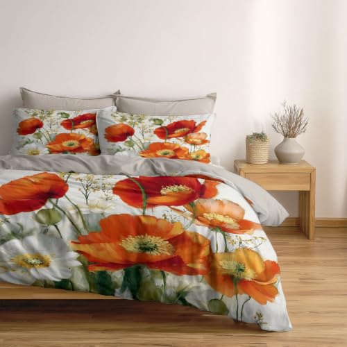 Parure de lit 240x260 cm en microfibre douce et chic sans repassage requit