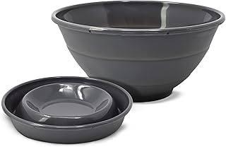 Coolinato Bols pliables en silicone 24 cm, saladier gris, saladier en silicone pour servir et conserver la fraîcheur - Passe au lave-vaisselle