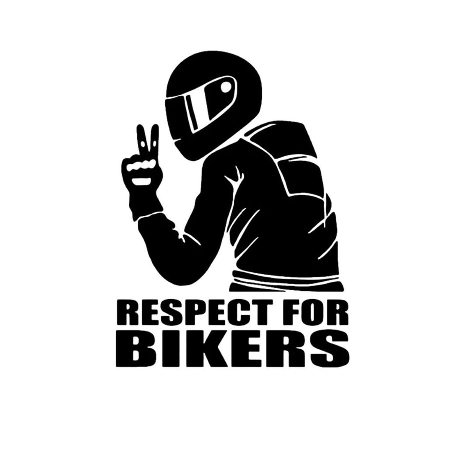 Shuangco Black Decoration 1Pc 15X11cm Respect Biker Decals For On Car Motorcycle Vinyl 3D Stickers(Black)