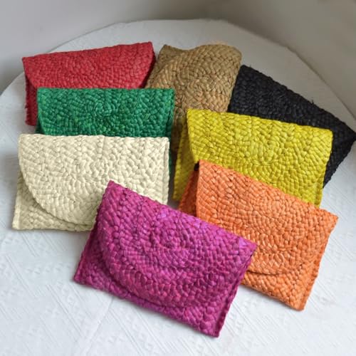 Image of Straw Clutch Bag for Women Envelope Woven Clutch Handbag Summer Beach Purse