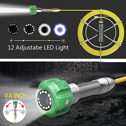 Sewer Camera 100Ft, Anysun Drain Sewer Industrial Endoscope Video Plumbing System With 7 Inch Lcd Monitor 1000Tvl Dvr Recorder Snake Cam With 12Pcs Adjustable Light (Include 8Gb Sd Card) #TOP2