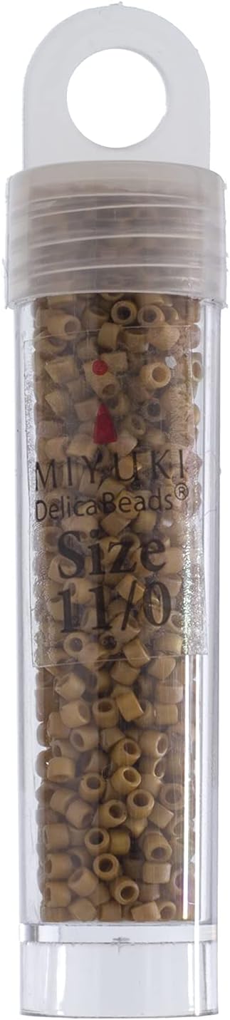 Miyuki Delica 11/0 Frosted Glazed Rainbow Yellow Mustard Matte AB 5.2gms Vial of Japanese Glass Beads
