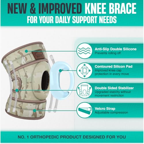 Image of Modvel ELITE Knee Brace for Men & Women - Patella Gel Pads & Side Stabilizers for ACL, Meniscus Tear, Arthritis & Injury Recovery - Maximum Support for Running, Sports & Joint Pain Relief