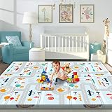 Gimars XL 0.6 inch Thickest Reversible Foldable Baby Play Mat, Waterproof Foam Floor Baby Crawling M