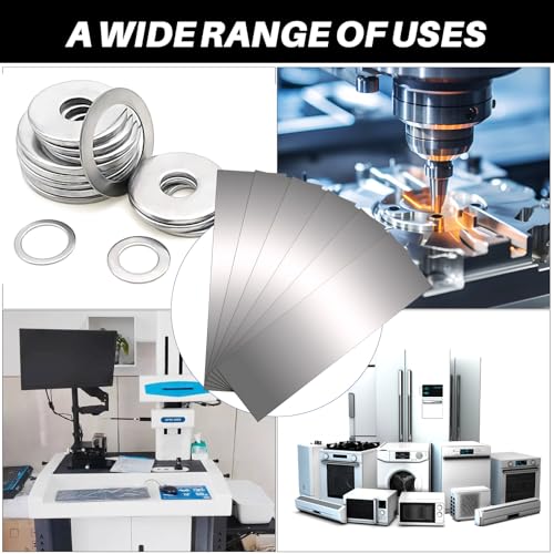 Image of Shim Stock Assortment Steel 2 inch Width x 6 inch Length, 30 Pcs 304 Stainless Steel Strips, 0.001 inch, 0.002 inch, 0.003 inch, 0.004 inch, 0.005 inch, 0.006 inch, 0.007 inch, 0.008 inch, 0.009 inch, 0.01 inch Thickness Metal Shims