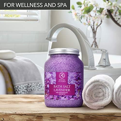 Sea Salt Lavender with Natural Lavender Essential Oil 1300g - Lavender Bath Salts - Best for Good Sleep - Stress Relief - Beauty - Relaxing - Bathing - Body Care