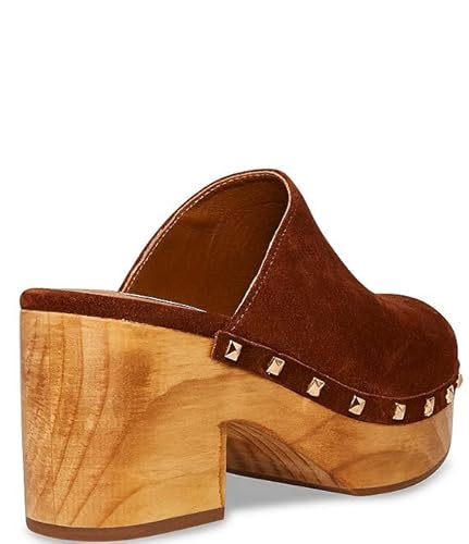Steve Madden Brooklyn-1 Cognac Suede Fashion Embellished Platform Slip On Mule Clogs (Cognac Suede, 11) #TOP2