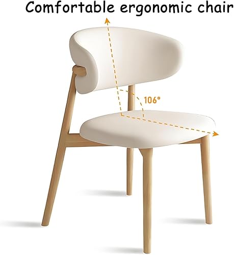 Miniatura 5 de YVYKFZD Juego de sillas de comedor, sillas de cocina tapizadas, silla de comedor con patas de madera y respaldo curvo, silla de cuero para sala de