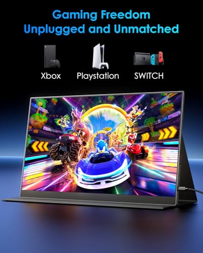 Yodoit Portable Monitor 16 Zoll 4K 3840 x 2400 UHD 1200 Nits Bildschirm mit Smart Cover, IPS-Display mit Typ C, Mini-HDMI, integrierte Lautsprecher, kompatibel mit PC, Laptop, MacBook, PS3/4/5 6