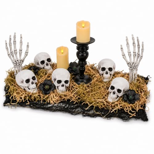 Amazon – XINONE 17-Piece Resin Skull Halloween Decor Set - image 3