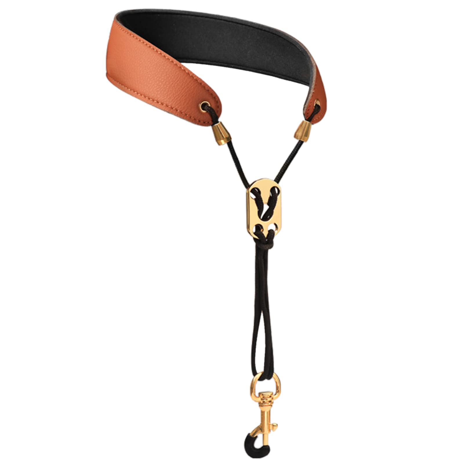 COPLKY Adjustable Saxophone Neck Strap Sling Padded Comfortable Leather Shoulder Harness for Regular Beginners