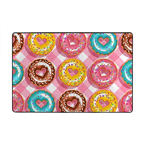 Tapis cœurs et beignets antidérapant et lavable pour chambre fille - 2