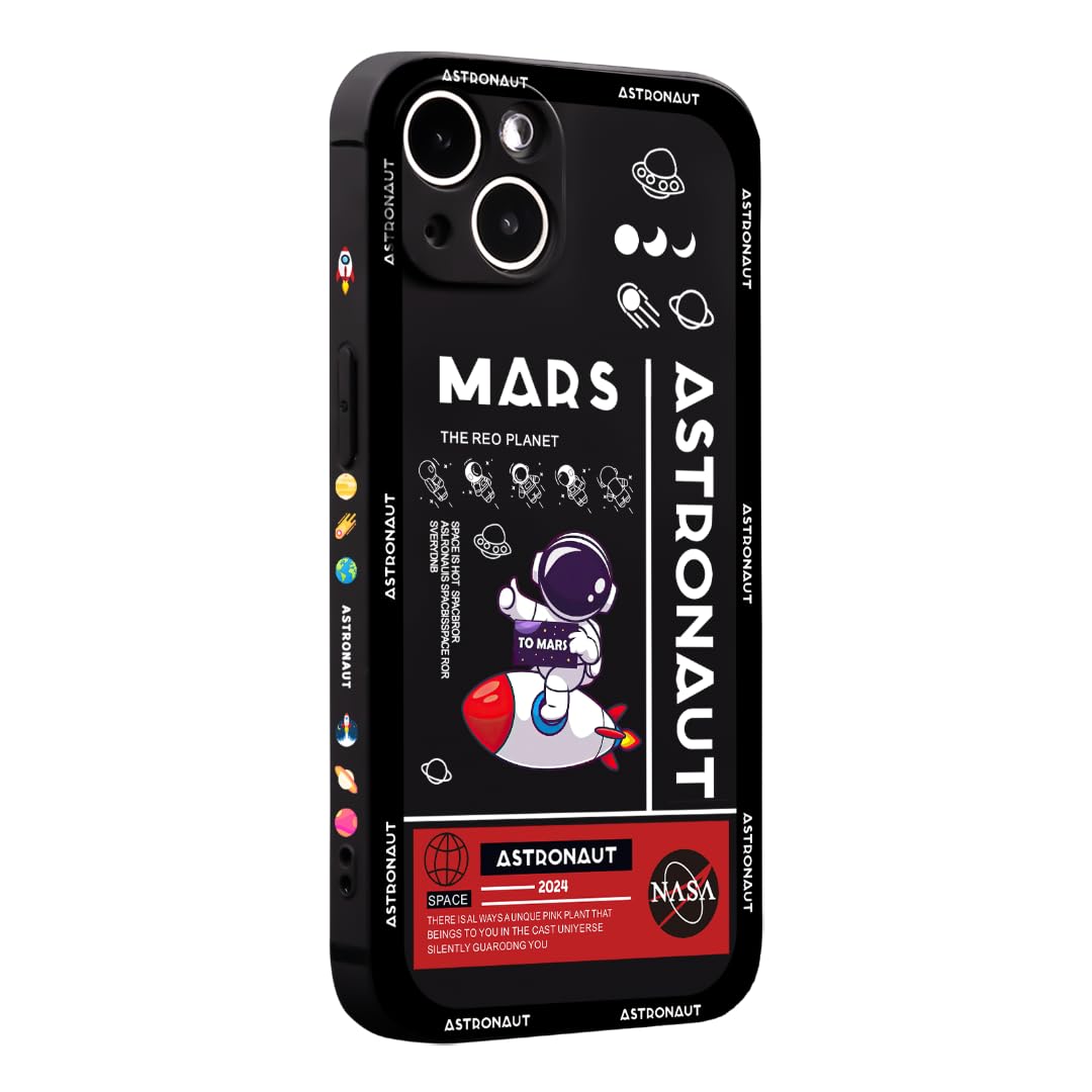 WOFOLE Phone Case for iPhone 15 Case for Boys Girls Cute Cartoon Astronaut Rocket Design Aesthetic Shockproof Designer Cool Compatible with iPhone 15