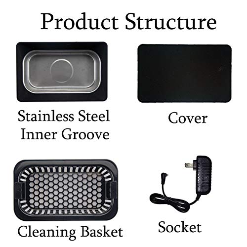 ADELALILI Kleine Ultraschallreiniger Intelligent Schmuck Brille Waschmaschine Gebiss-Sterilisator Maschine Heimgebrauch… – Bild 3