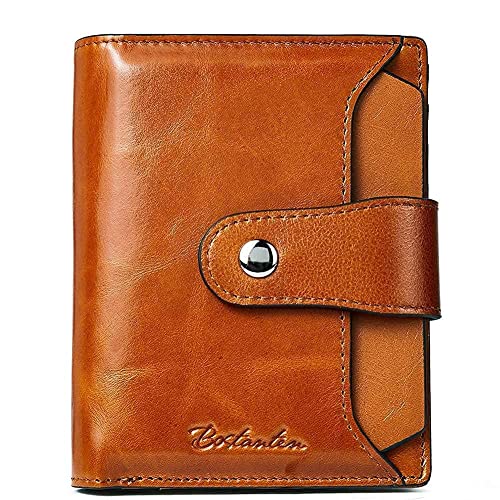 BOSTANTEN Womens Leather Laptop Tote Office Shoulder Handbag Vintage Briefcase 15.6 inch and Women Leather Wallet RFID Blocking Small Bifold Zipper Pocket Wallet Card Case Purse with ID Window4