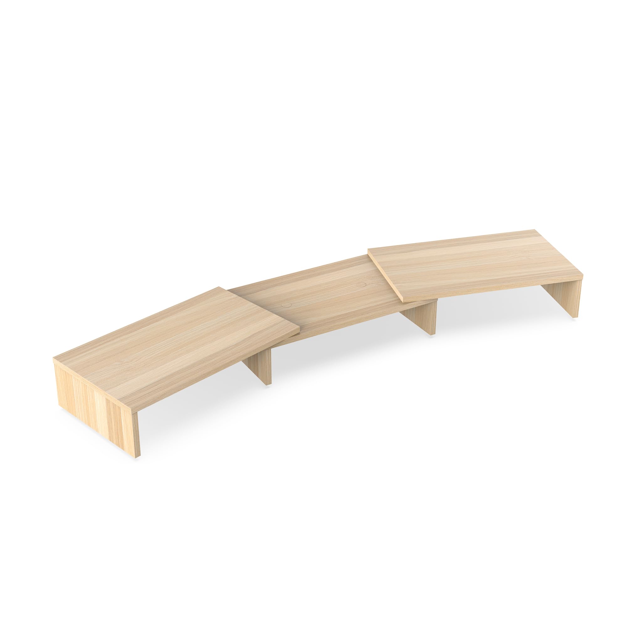 FITUEYES Supporto Monitor Supporto per Monitor in Legno con Lunghezza e Angoli Regolabili per 2 Monitor 92,5-108 x 23,5 x 10,2cm (Giallo) DT108006WO