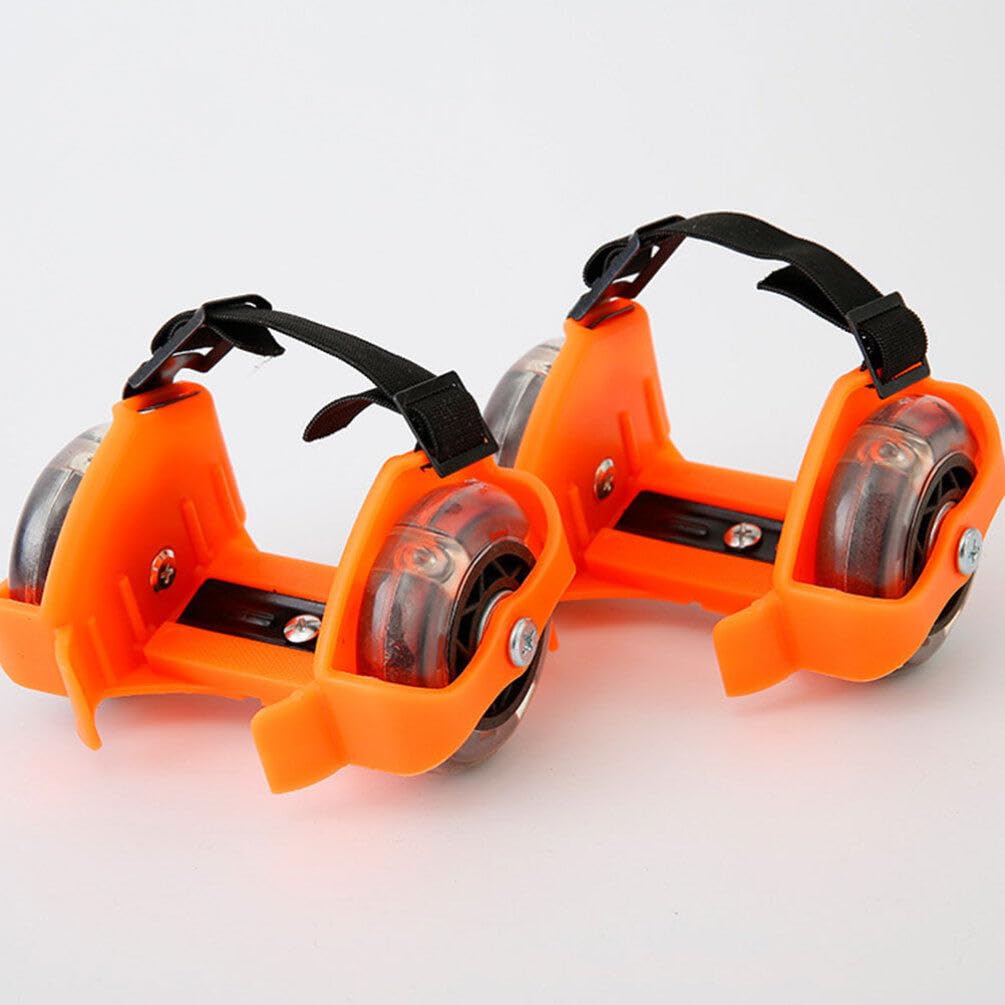 Sosoport 1pair Glowing Adjustable Roller Shoe Wheels Portable Skating Accessory for Boys and Girls Sturdy Heel Wheels for Active Play Gear for Skating Anytime Anywhere