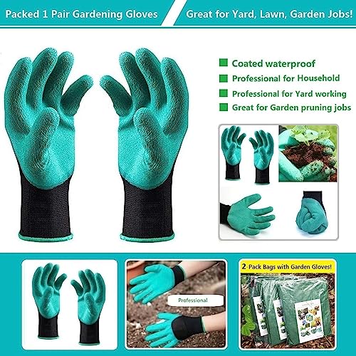 Professional 3-Pack 63 Gallon Lawn Garden Bags Large (D31,H19 inch) Yard Waste Bags W/Gardening Gloves,Standable,Reusable Leaf Bag,Lawn Debris Bin,Garden Trash Container,Plant Trimmings Bag 4 Handles by Tespher - Image 9