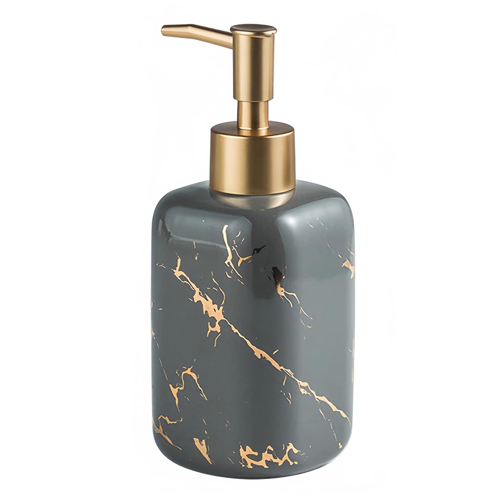 Dish Ceramic Soap Dispenser With Pump Refillable Lotion for Bathroom Bathroom Stuff(Grey)