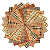 40 Warm Autumn Spice Charm Pack, 6 inch Precut Cotton Homespun Fabric Squares by JCS