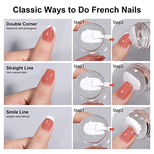 Sagebio Nail Art Stamper Clear Silicone Nails Stamping Jelly With Acrylic Scraper Transparent Visible Body Diy Manicure Nail Art Tool For Diy Nail Decor French Nail Manicure 01 #TOP2