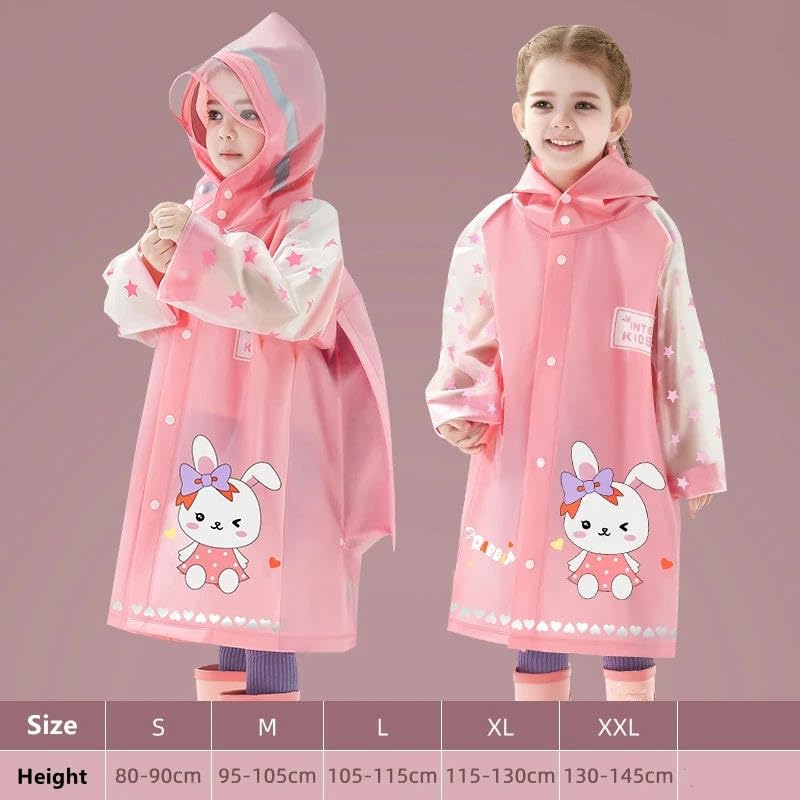 Kids Raincoat Wateproof Children Dinosaur Unicorn Rain Poncho Rain Coat Jacket with Backpack Position4