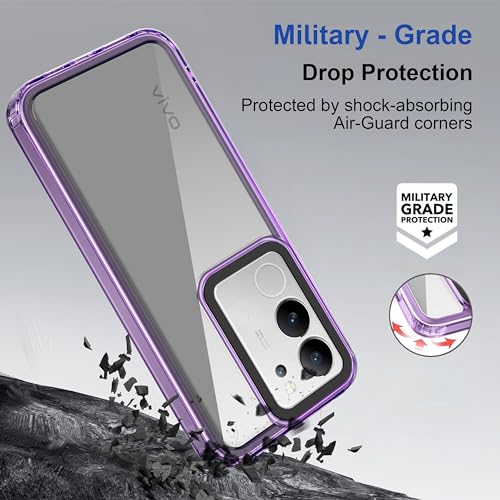 Image of Zapcase Back Case Cover for Vivo V29 Pro 5G | Compatible for Vivo V29 Pro 5G Back Cover | Case Cover with Camera Protection | (TPU + PC | Translucent Purple)