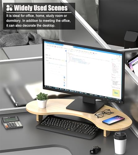 Support moniteur double en bois massif pour angle de bureau de forme arc - 5