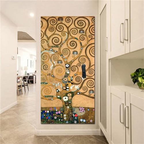 Peinture Diamant Kit Arbre Abstrait 60x180cm pour Créer une Décoration Salon Relaxante