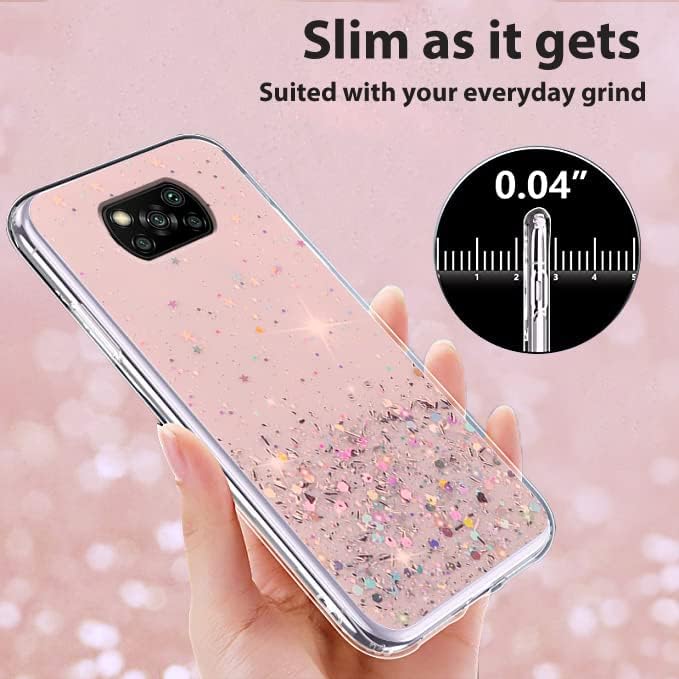 Miniatura 7 de Funda compatible con Xiaomi Poco X3 Pro con purpurina verde transparente, funda para teléfono Xiaomi Poco X3 Pro, funda de silicona transparente de