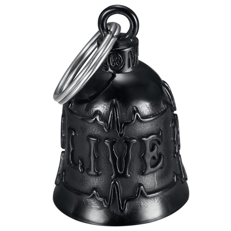 Moto campana ECG RIDE TO LIVE Portafortuna MOCY BELL Acciaio inox nero