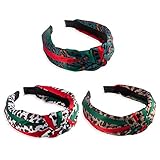 Designer Leopard Headband for Women - Red Green Twist Cross Knot Hair Hoops - Fashion Fabric Design...