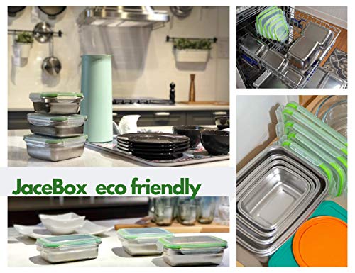 Jacebox Stainless Steel Lunch Containers - Lunchbox Container Set Leakproof Light Easy Stainless Steel Food Containers Storage Set Of 3 Stackable Bento Box Eco-Friendly Keto Lifestyle! Bpa Free #TOP6