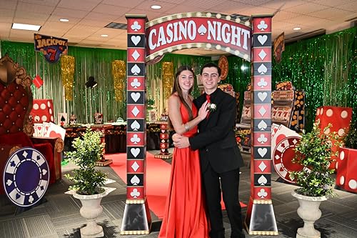 Beistle 7' 7.5" x 5' 2.75" Las Vegas Archway Photo Prop Casino Décor for Prom Decorations, Gambling Game Night Party Supplies
