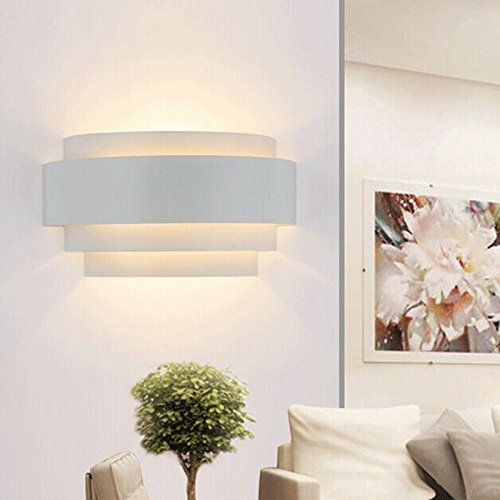 LIGHTESS Modern Sconces 7W Up and Down Wall Lights Hardwired LED Wall Lamp Indoor for Bedroom Hallway, Warm White, 3000K