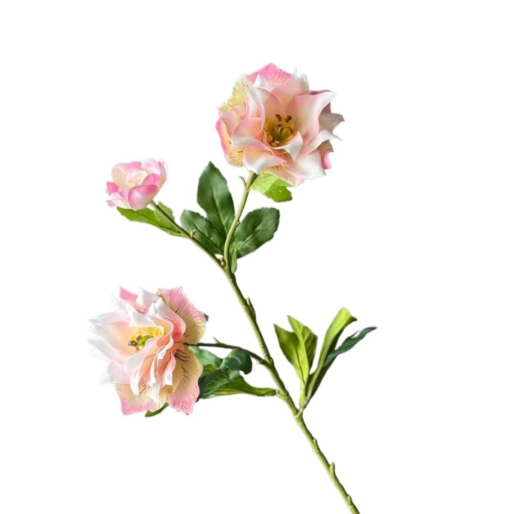 Huffa Opalpink 3-Head Artificial Clematis Flowers For Home Decor And Wedding Arrangements(Opalpink)