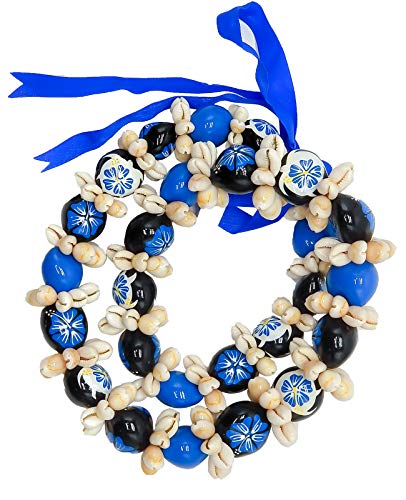 Hawaiian Leis Kukui Nut Beads Necklaces with Cowrie Shell for Men and Women 28