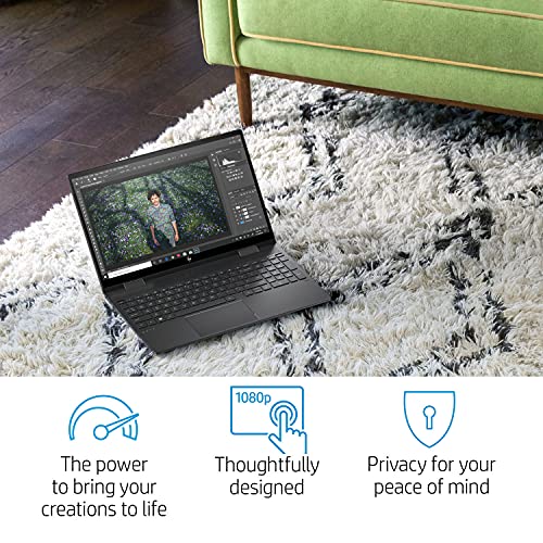 Image of HP Envy x360 2-in-1 Flip Laptop, 15.6 inch Full HD Touchscreen, AMD Ryzen 5 5500U 6-Core Processor, 8GB RAM, 256GB SSD, Backlit Keyboard, HDMI, Webcam, Wi-Fi 6, Windows 11 Home, HP Stylus Pen Included